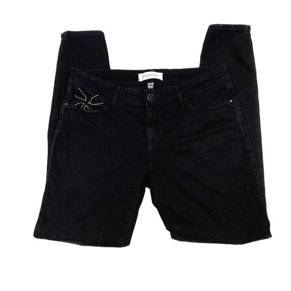 Habitual Black Jeans, Size 28, Skinny Straight Leg, Stretchy Soft Brushed Cotton - Picture 1 of 12